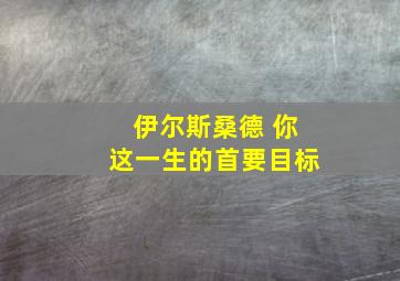 伊尔斯桑德 你这一生的首要目标